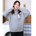 Load image into Gallery viewer, [Kokaisha --- Taiko series] ★China style sweater★ Tops Thick and warm High neck Gray Gray
