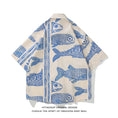 Load image into Gallery viewer, [HTTAOSUP Series]★Shirt★ Tops Fish Fish Pattern Short Sleeve Shirt Unisex Men's Summer Clothes Print Retro ML XL
