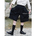 Load image into Gallery viewer, [Daiseiryusu Series] ★Shorts★ Short pants, pants, bottoms, cotton, easy to match, with design, black
