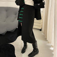 Load image into Gallery viewer, [OCTOBER Series]★China style skirt★ Slit green Green Chinese button Black Black slimming
