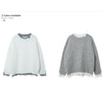 Load image into Gallery viewer, [CHICERRO Series]★Sweater★ 2color Tops Color Scheme Fake Layered Unisex Men's White Gray
