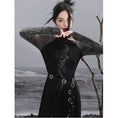 Load image into Gallery viewer, [Da Qinglong Shu Series] ★China-style dress★ Improved cheongsam dress, long sleeve, retro, long length, original, slimming fit
