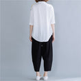 Gallery viewerに画像を読み込む, 【小菲家シリーズ】★セットアップ★ 2点セット シャツ+ズボン 2color M L XL 2XL ホワイト ブラック イエロー
