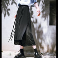 Load image into Gallery viewer, [Kokaisha Series] ★China style pants★ Chiffon gaucho pants Spring/Summer Loose Black Black SML XL
