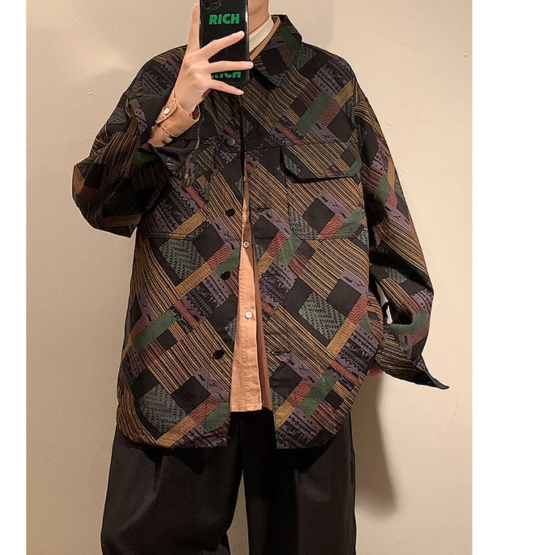 [GUYU Series]★Outerwear★ Shirt Jacket Ethnic Style Unisex Men's Ethnic Style Retro ML XL 2XL