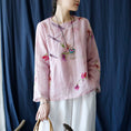 Load image into Gallery viewer, [Light ink series] ★China style tops★ Shirt Improved temperament Improved Tang suit Thin floral pattern Pink China button
