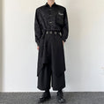 Load image into Gallery viewer, [Illustrated series] ★Pants★ Gaucho pants Unisex Men's Nine-quarter length Black Black Faux layered Culottes
