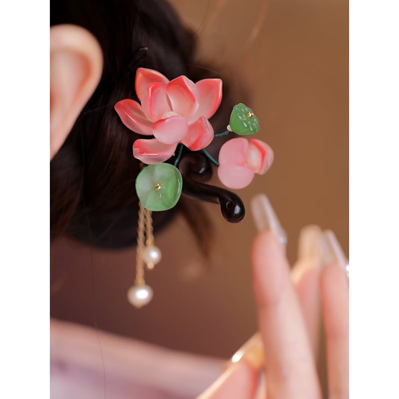 [Ma series]★China style hair ornament★1 hairpin, ladies accessories, flower, fringe, improves temperament, cute