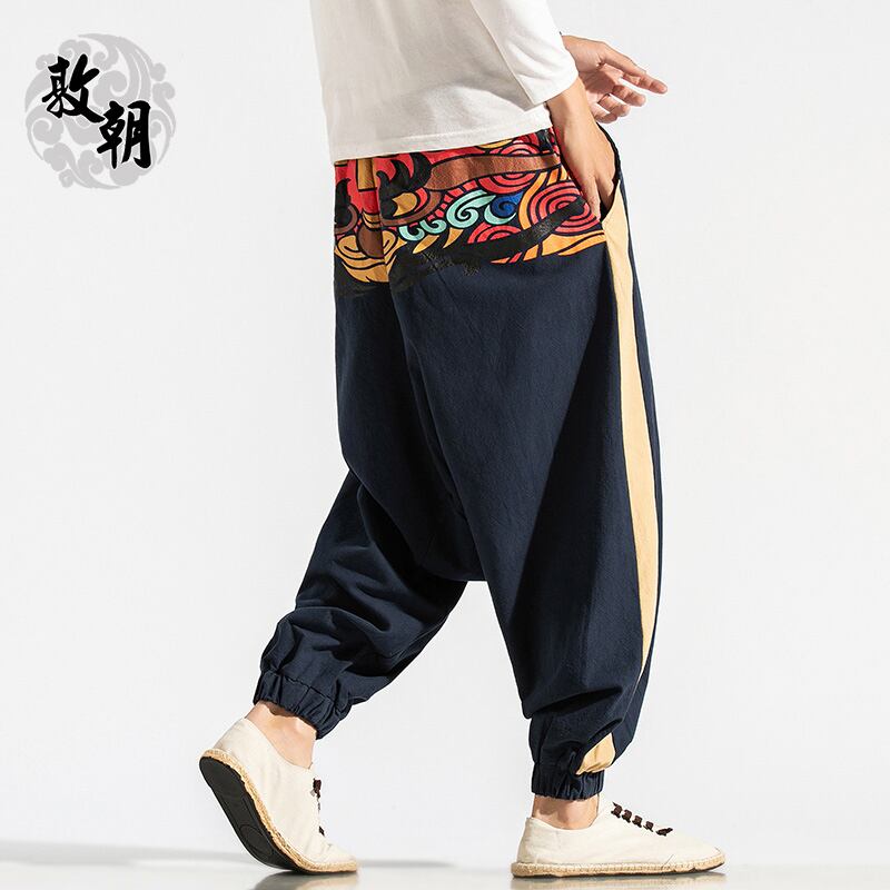 [Tsuncho Series]★China Style Pants★ 2color Casual Pants Large Size Men's Unisex Navy Black