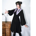 Load image into Gallery viewer, [Old Monster --- Rabbit Series] ★Chinese style dress★ Embroidery cute rabbit original black black cute SML
