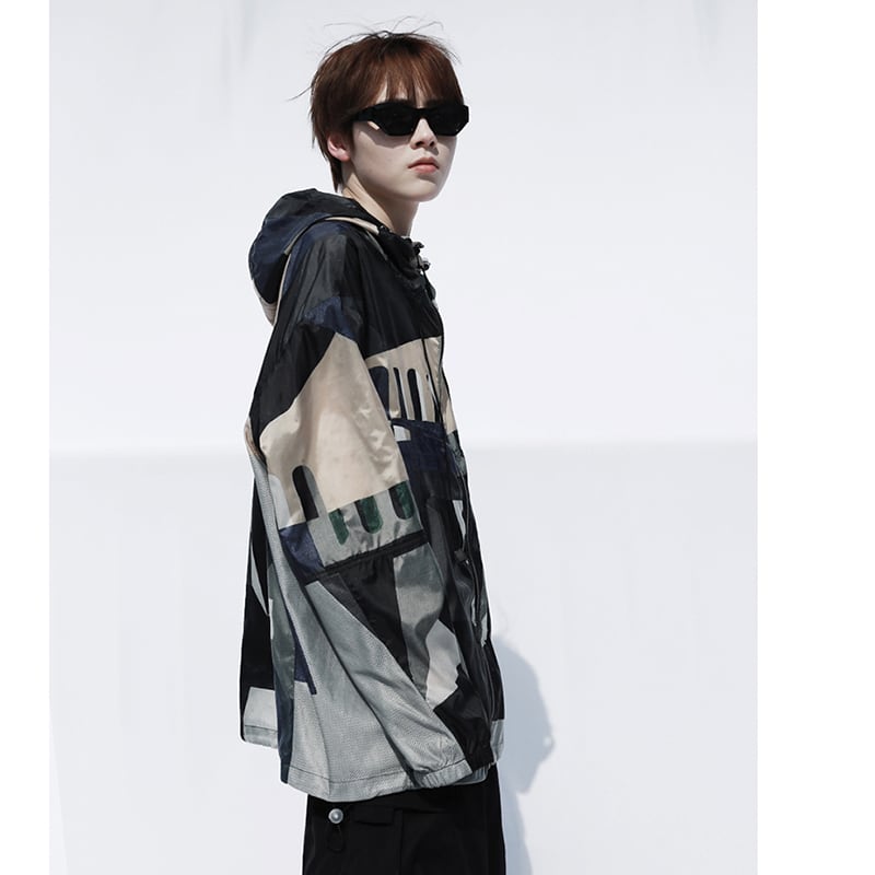 [SIN87 Series] ★UV protection★ UPF50+ Sun protection, cooling protection, thin outerwear, print, unisex, men's