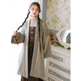 Load image into Gallery viewer, [Kokaisha --- Leaf Series] ★China style coat★ 2color embroidery outerwear long length Hanfu coat black gray
