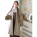 [Kokaisha --- Leaf Series] ★China style coat★ 2color embroidery outerwear long length Hanfu coat black gray