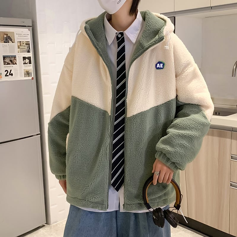 [Minatojima Impression Series] ★Outer★ 2color Unisex Men's Color scheme Casual Green Gray SML XL 2XL