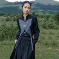 Load image into Gallery viewer, [Big Blue Dragon Series] ★China style outerwear★ Mini length Butterfly design Original black gray color scheme
