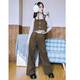 Load image into Gallery viewer, [Kokaisha---Jiku Brownma Series] ★Denim pants with belt★ Brushed lining, thick bottoms, pants, cotton, easy to match
