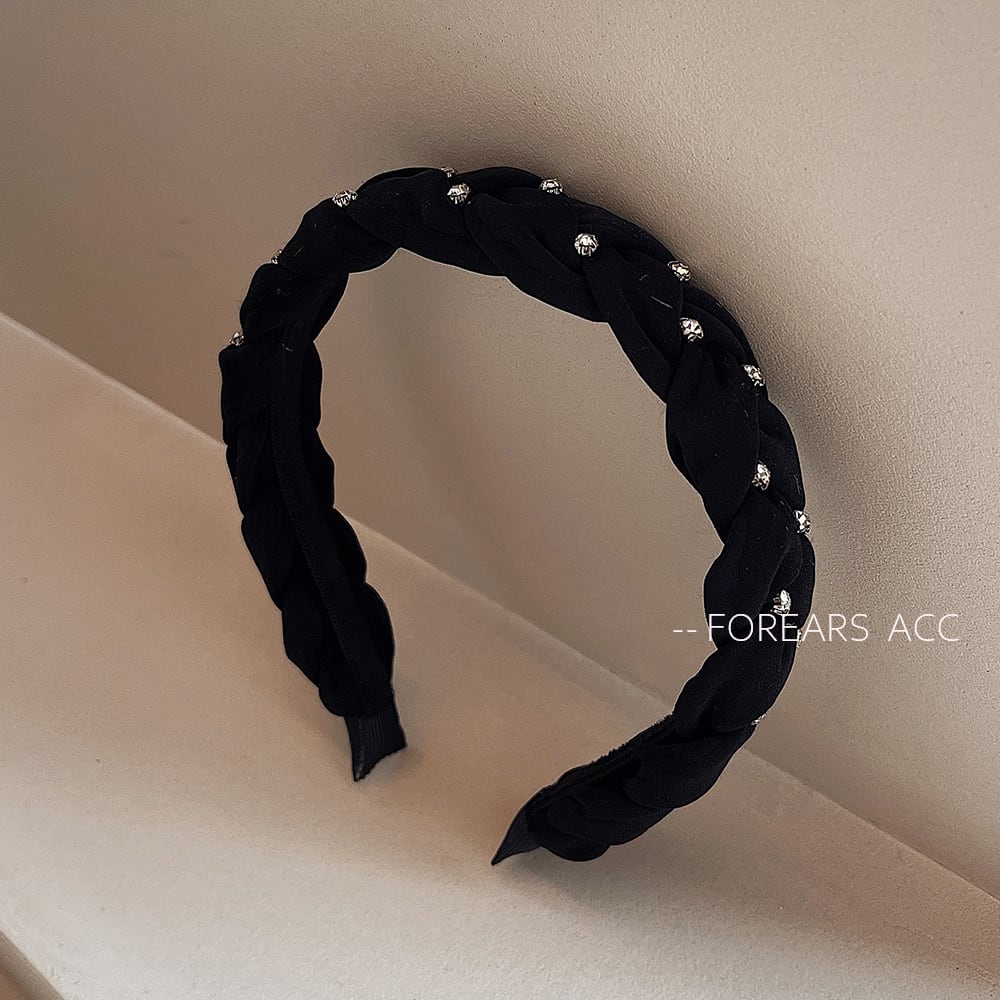 [FOREARS Series] ★Headband★ Hair Ornament Ladies Accessory Chamois Leather Carpet Simple Black Black