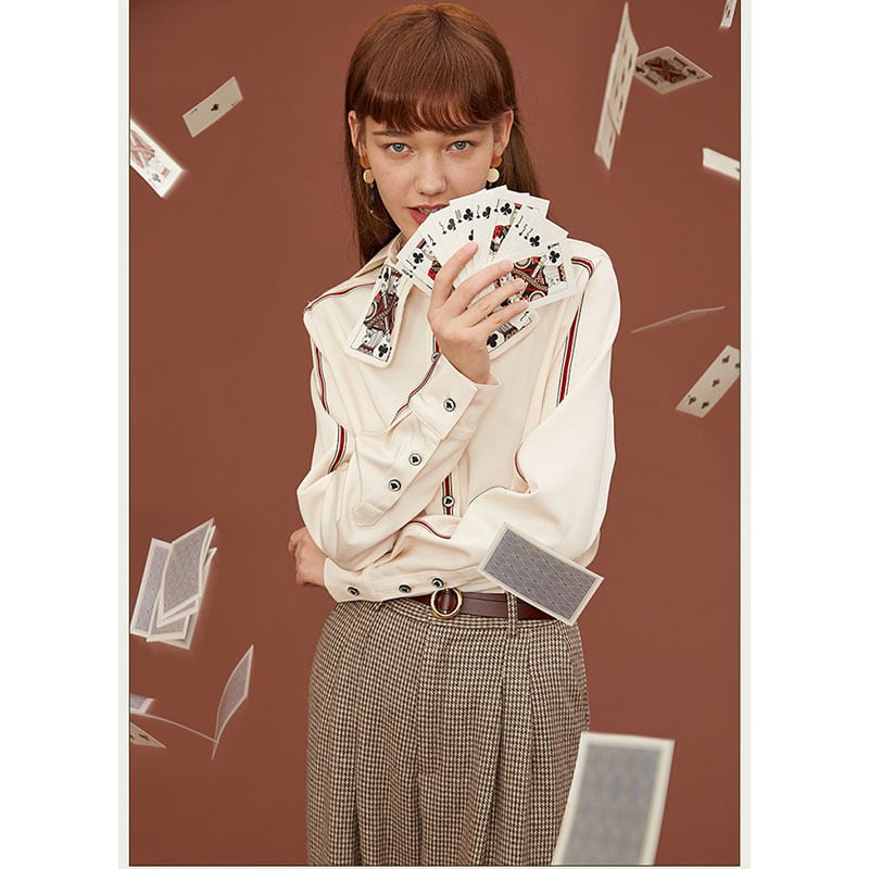 [Camoooni Water Series]★Shirt★ Tops Fashion Original Unique SML Playing Card Pattern