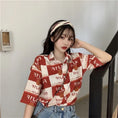 Load image into Gallery viewer, [YOUZI Series]★Retro Shirt★ Short Sleeve Shirt Tops Print Retro SML XL Thin Red Red Cute
