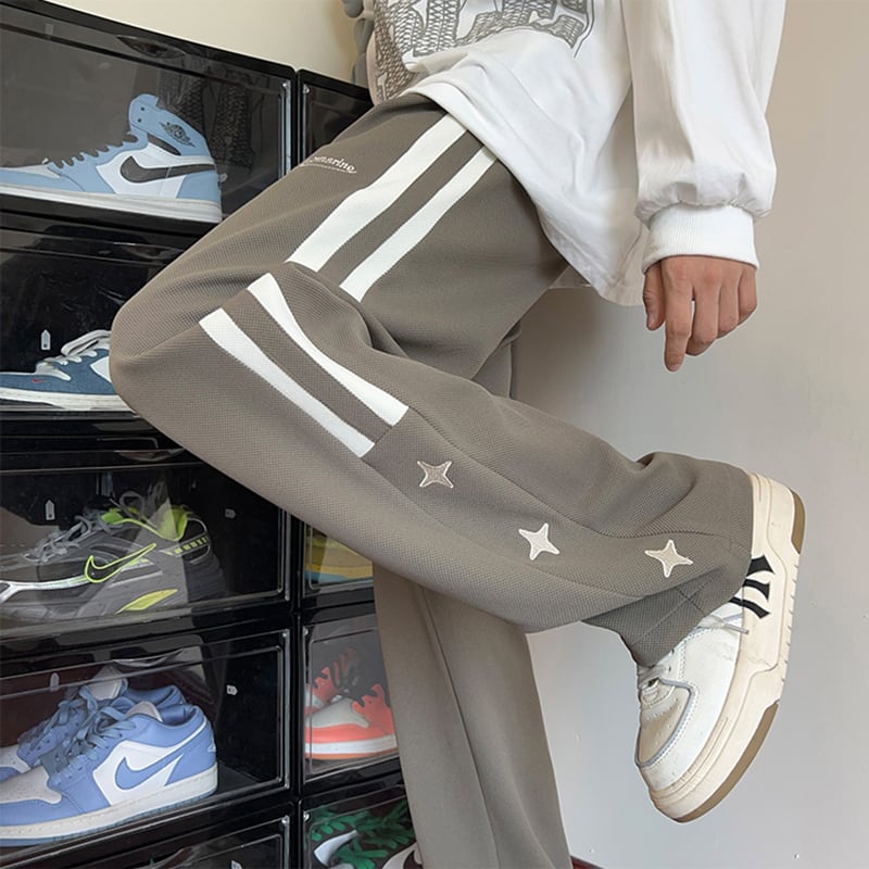 [V37 Series] ★Casual Pants★ 3color Bottoms Trousers Unisex Men's Vertical Striped Striped Pattern Sports Style