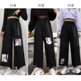 Load image into Gallery viewer, [Modern People Series]★Pants★ 3 types available to choose from Bottoms Cartoon pattern Black Black Harajuku style SML XL 2XL
