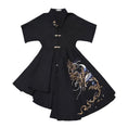 Load image into Gallery viewer, [Kyoto series]★China style dress★ Embroidery irregular unique design cool black black
