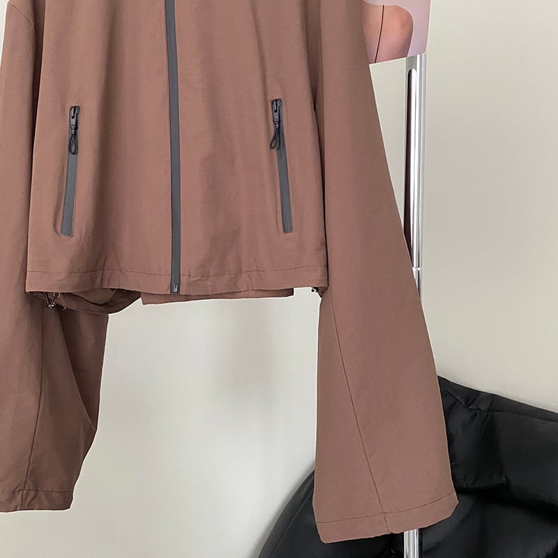 [Tenkawa Series] ★Outer★ 2color Jacket Short Length Simple Easy to Match Blue Coffee Color