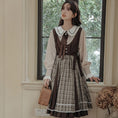 Load image into Gallery viewer, [DACHENGZI Series] ★Dress★ Fake Layered Dress Checkered Pattern Cute Retro S M L XL
