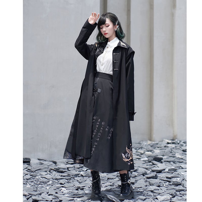 [Kyoto---Hoseigo series]★China style coat★Trench coat embroidery Unisex slimming Chinese clothing for men and women