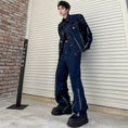 Load image into Gallery viewer, [Illustrated series]★Setup★ Jacket + pants 2-piece set Unisex Men's Denim Cool Blue Blue
