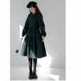 Load image into Gallery viewer, [Mokuyi Series] ★One Piece★ 2color Long Sleeve One Piece Women's Cute Retro Black Green
