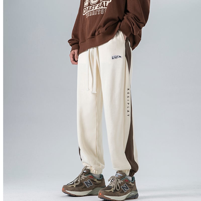 [KADISHOU Series]★Casual Pants★ 3color Pants Sports Style Unisex Men's Color Scheme Beige Black Coffee Color