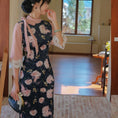 Load image into Gallery viewer, [YIYI Series] ★Cheongsam dress★ Chinese style dress, improves temperament, Chinese clothes, velvet, switching, floral pattern, fake layered, ribbon
