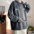 Load image into Gallery viewer, [Leonbinno Series] ★Tops★ 2color Embroidery Corduroy Unisex Men's Gray Black Round Neck
