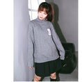 Load image into Gallery viewer, [Kokaisha --- Taiko series] ★China style sweater★ Tops Thick and warm High neck Gray Gray
