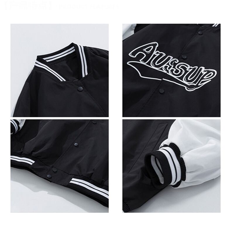 [HKHB Series]★Jacket★ 3color Stadium Jacket Outerwear Unisex Men's Large Size Black Green Beige