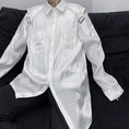 Load image into Gallery viewer, [Youth Series]★Shirt★ Tops 2color Plain Simple American Sleeve Satin Fashion
