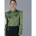 Load image into Gallery viewer, [Big Blue Dragon Series]★China style outerwear★ Tops Shirt Bamboo Green Green Mini Length Chinese Clothes Improves Temperament
