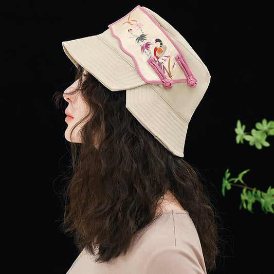 [Sao Series]★China style hat★ Hat UV protection sunscreen travel seaside spring summer embroidery original