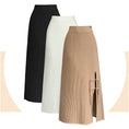 Load image into Gallery viewer, [CHAOSHAN series] ★Knit skirt★ 3color bottoms slit slimming easy to match black beige brown
