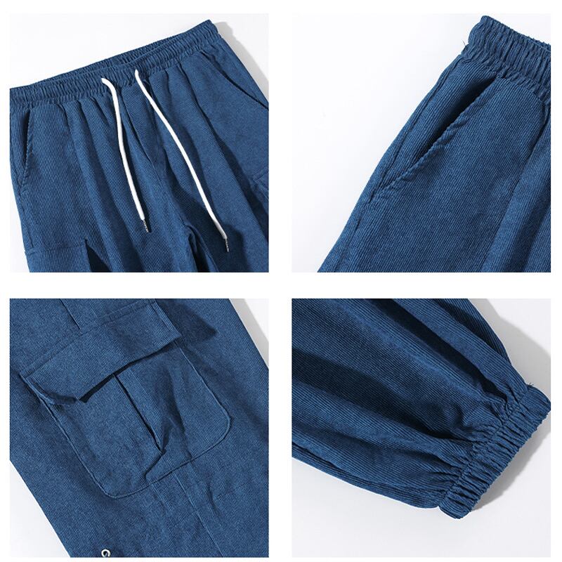 [BIGEMAN Series] ★Casual Pants★ 2color, 3/4 length bottoms, trousers, unisex, men's, large size, slimming, black, blue, stylish