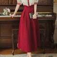 Load image into Gallery viewer, [Jinkyoku Series]★Skirt★ Bottoms Spring/Summer Long Skirt Ladies Retro Red Red SML
