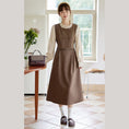 Load image into Gallery viewer, [Shokensho Series] ★One Piece★ Fake Layered Women's Cute Retro Autumn Clothes Coffee Color
