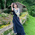 Load image into Gallery viewer, [Dong Xiaojie Series] ★Sailor color dress★ Cute large size Blue Blue Blue Date, school, commuting
