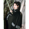 Load image into Gallery viewer, [Ancient monster house---Shanhai Jing Kunlun series] ★China style coat★ Outer coat Lasha loose thick warm black black cloak coat
