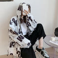 Load image into Gallery viewer, [Qingfashion Series]★Outer★ 2color White or Blue Jacket White Navy Alphabet
