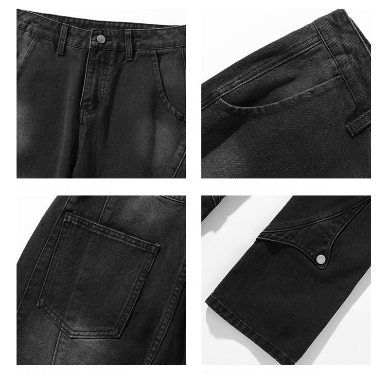 [BIGEMAN Series]★Denim Pants★ 2color Bottoms Pants Unisex Men's Slimming Black Blue Stylish