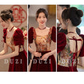 Load image into Gallery viewer, [DUZI Series] ★Party Dress★ One Piece Oil Painting Style Switching Velvet Red Red Coming of Age Ceremony Photography Wedding
