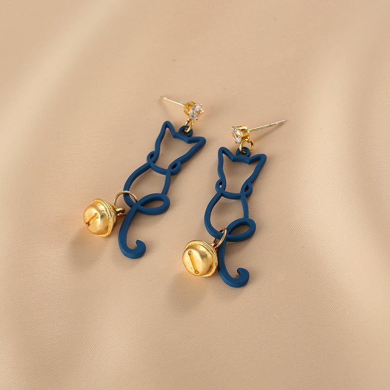 [HUAJI Series] ★Earrings★ Pair Earrings Ladies Accessories Cat Cat Cat Cute Unique Design