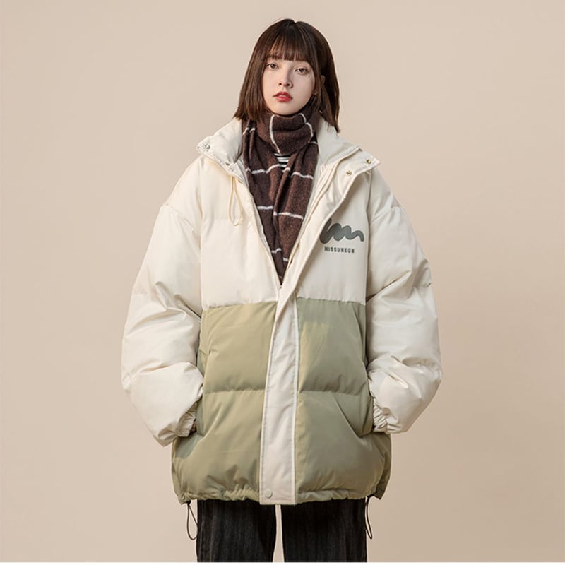 [Suikoishi Series] ★Winter coat★ Cotton coat outerwear 3color Unisex Men's color scheme Casual SML XL 2XL